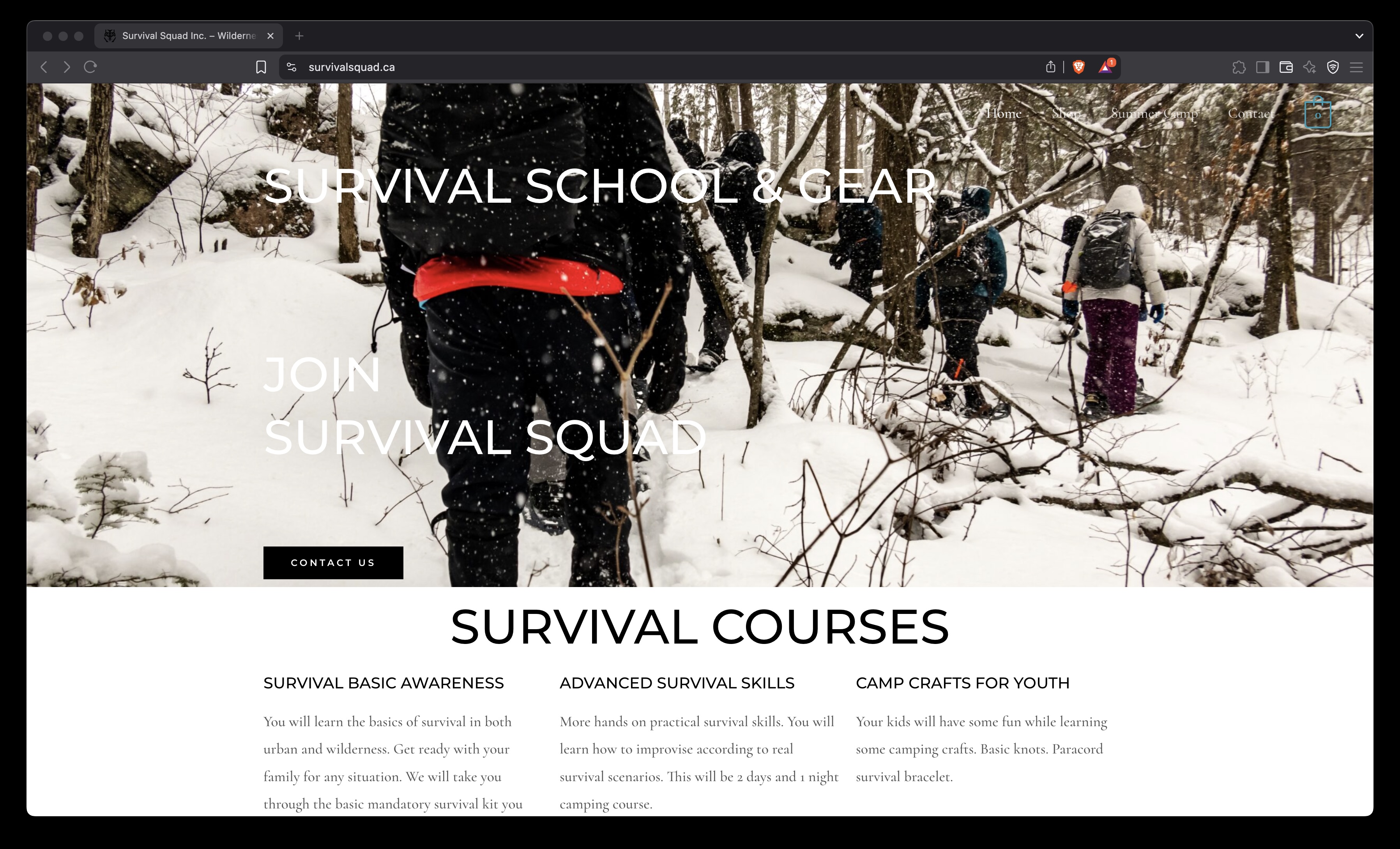 Survival Squad Inc website screenshot